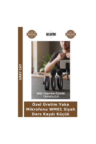 Özel Üretim Yaka Mikrofonu Wm01 Siyah Ders Kaydı Küçük