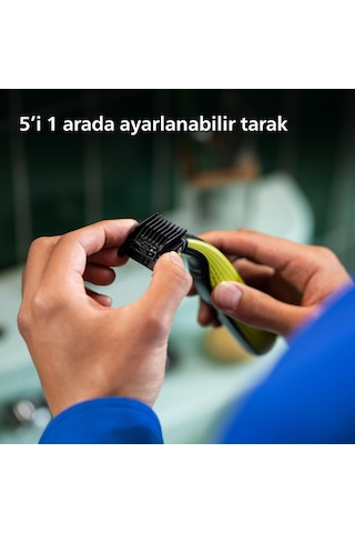 Philips Oneblade Qp2724/20 Yüz Hibrit Tıraş Makinesi, Islak & Kuru, 5'i 1 Arada Sakal Tarağı