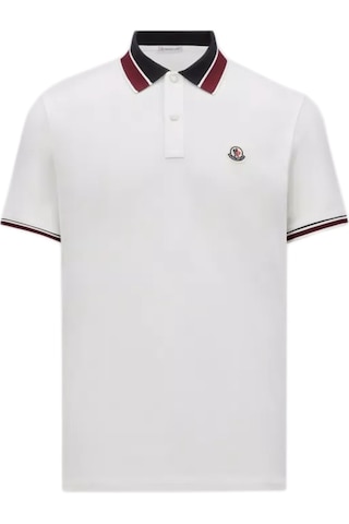 Moncler Polo Yaka Pike T-shirt Regular Fit Beyaz