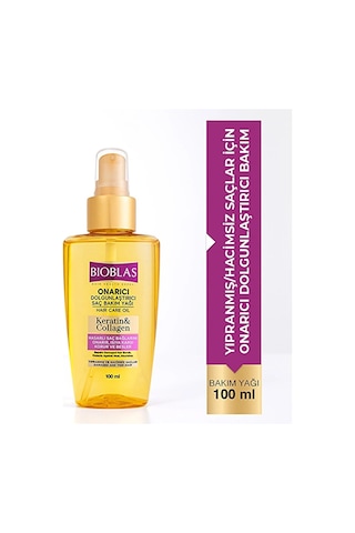 Keratin Kolajen Onarıcı Dolgunlaştırıcı Saç Bakım Yağı 100 Ml 2 Adet