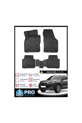 Seat Tarraco 3d Havuzlu Paspas 2021 2022 2023 2024 2025 Model Kokusuz