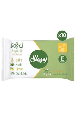 Sleepy Doğal Organik Pamuklu Cep Mendili 10X15