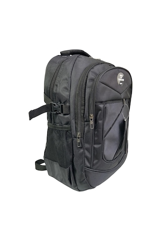 Büyük Su Geçirmeyen Kalın Kumaş Ortopedik Üç Bölmeli Okul Gezi Seyahat Kamp Sırt Çantası 32cmx47cm Siyah