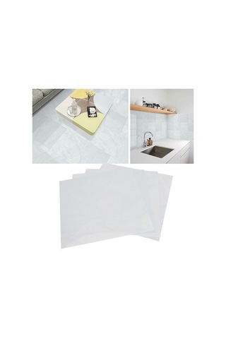 Shineyee 4 Adet Mermer Desenli Otomatik Yapışkan Duvar Sticker - Su Geçirmez, Kaymazsız, 3d Dekoratif Pvc Zemin & Duvar Kaplama 30x30cm Kristal Model Diğer