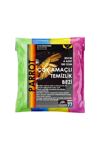 Mikrofiber Temizlik Bezi 4'lü 30x30cm 180 Gsm- %100 Mikrofiber