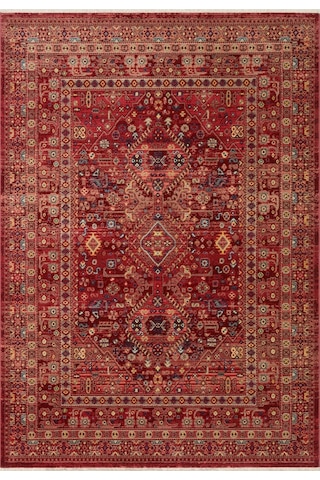 Eko Halı Kybele Kyb 05 Red Xw Etnik Desenli Otantik Salon Halısı Oturma Odası Halısı Mutfak Halısı Modern Makine Halısı Kırmızı 5