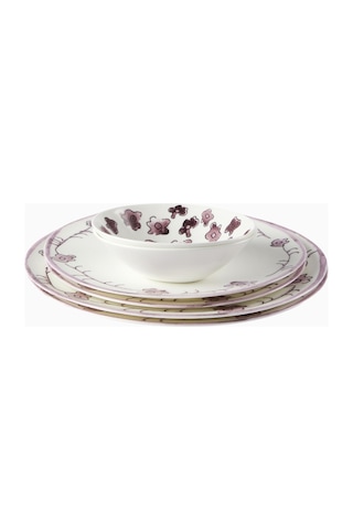 Serax Marni Dark Viola Anemone Milk Porselen Tabak Ve Kase Seti Çok Renkli