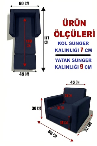 Çocuk Koltuğu Komple Sünger Katlanabilir Yataklı Minder Yatak 0-4 Yaş Soho Lacivert Standart