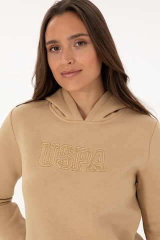 U.S. Polo Assn. Kadın Kum Şardonlu Kapüşonlu Basic Sweatshirt 50313566-VR085