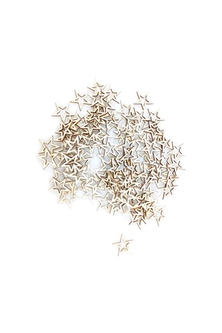 Xiyyadms Ahşap El Sanatı Yıldız Desenli Delikli Parçalar - 20mm 100 Adet Dıy Dekorasyon Aksesuarı