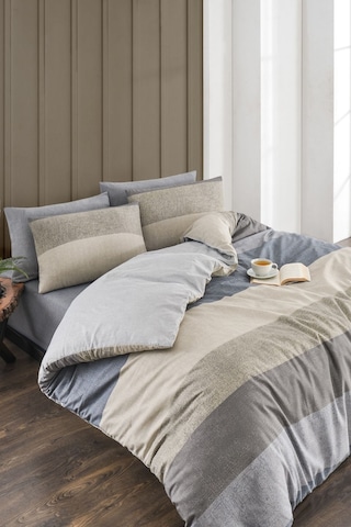 Veramoni Soft Dreams Soft Dreams Çift Kişilik Pamuklu Desenli Nevresim Takımı - Gri
