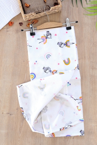 Kız Erkek Bebek Unisex Pazen Kundak Battaniye Stl6595 Beyaz - Fuşya