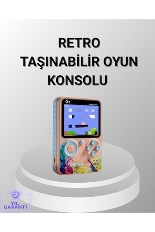 Mini Retro Oyun Konsolu 500 Oyunlu 3.0 İnç Ekran Ve Şarjlı Batarya