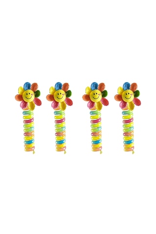 Toka Çocuk Tokası Spiral Toka 4'lü Set Karışık - Çok Renkli