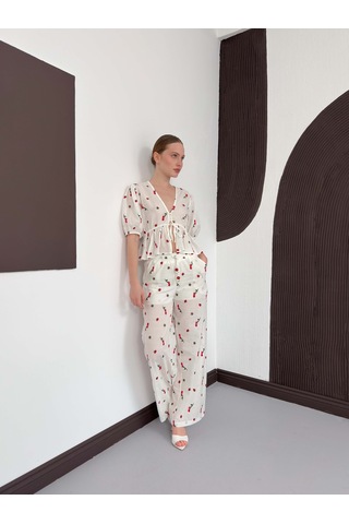 Verymoda Nakışlı Vual Bluz D2885 Kırmızı