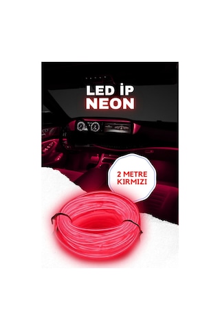 Araç Içi Aydınlatma Ip Neon I Led Neon Kırmızı 2 Metre