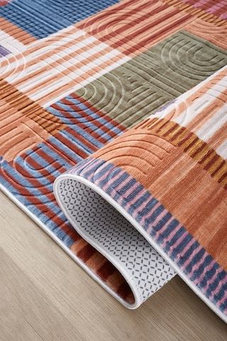 Raschel Carpet Oval Bohem Yıkanabilir Leke Tutmaz Modern Multi Renkli Özel Seri Kaymaz Taban Halı Kilim Yolluk Rcmultı Klm Yenımdl Elıps 002 Çok Renkli