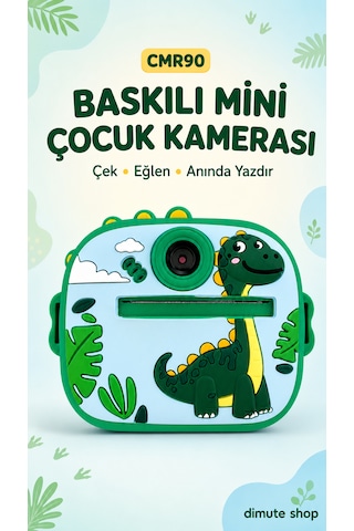 Dimute Shop CMR90 Çocuklar İçin Anında Baskılı 1080p Çift Kameralı Mini Dijital Kamera