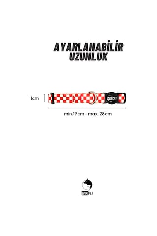 Candy Cane Kedi Boyun Tasması, Boğulma Önleyici Kilitli, Zil Hediyeli Kırmızı,beyaz Kareli