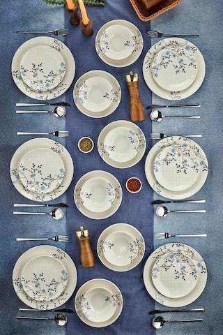 Cooker 24 Parça Porselen Yemek Takımı - 6 Kişilik Beyaz