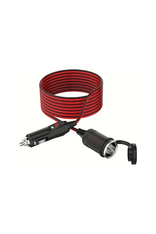 Honeybeeshop 1 Adet Obho Agir Hizmet 3 5m Araba Sigara Atesleme Ucu Uzatma Kablosu 16awg 12 24v Erkekten Disli Baglanti 15a Sigortali Led Gostergeli