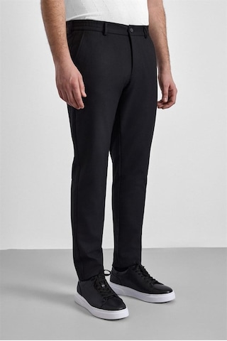 Süvari Siyah Slim Düz İnterlok Yarım Lastikli Rüzgar Geçirmez Jogger Pantolon Pn2020500744-s09