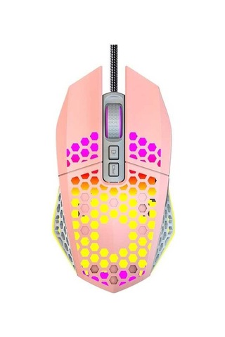 Novahub Rgb Aydınlatmalı 8000 Dpı Pembe Oyun Faresi - 7 Programlanabilir Tuş Optik