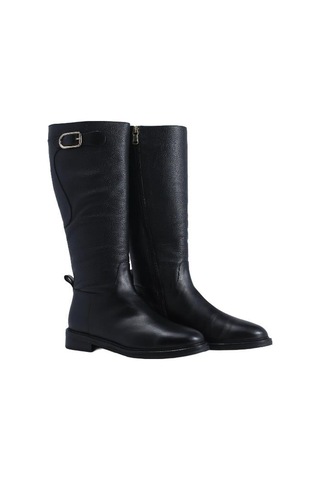 Poletto Hakiki Deri Sıyah Çizme Düz 5780 53 S-2314 Siyah