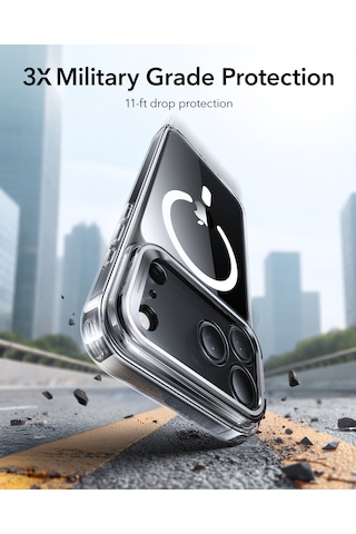 Esr Apple Uyumlu iPhone 17 Pro Classic Hybrid Magsafe Standlı Kılıf - Kamera Kontrol Buton - Şeffaf Şeffaf