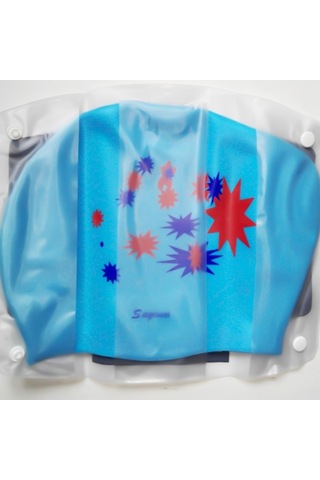 Uzun Saçlar İçin Baskılı Silikon Yüzme Şapkası Suya Dayanıklı Yüzme Şapkası, : Tek Lacivert