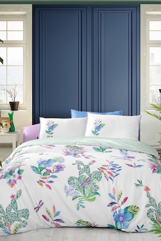 Sarev Jimena Multi Çift Kişilik %100 Pamuk Saten "300 Tc" Nevresim Takımı Çok Renkli