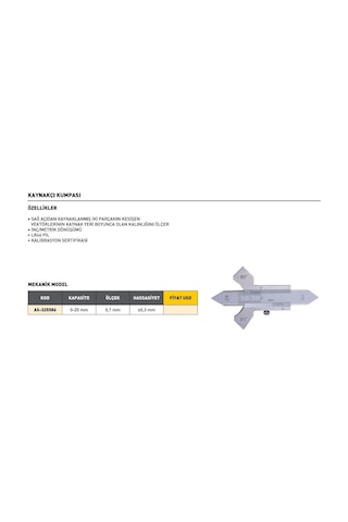 Fett 0-20mm Asimeto Mekanik Kaynakçı Kumpası As-325586