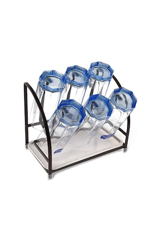 Wezone Demir Çelik Bardak Rafı, Evde/ofiste Kullanıma Uygun, Suyu Süzme Özelliği, 6 Bardak Kapasitesi, Masaüstü Saklama 20 13 19.5cm Diğer