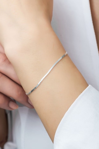 Azuris Silver Azuris Silver 925k Gümüş Sepantin Zincir Bileklik Gümüş