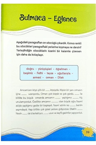 4. Sınıf Hem Okurum Hem Yazarım Öykü Tamamlama Yuva Yayınları