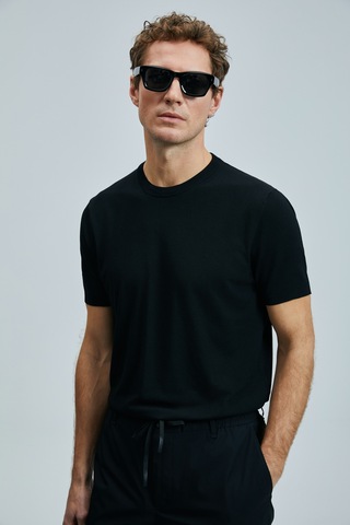 Lufian Tıno Erkek Modal Karışımlı Kazak Siyah Siyah 111090110100100 Siyah