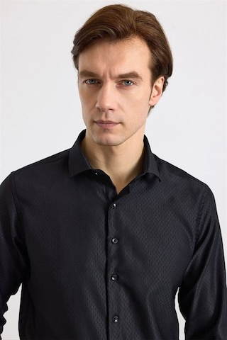 Süvari Siyah Slim Klasik Yaka Casual Gömlek Sgm2024700003-s09