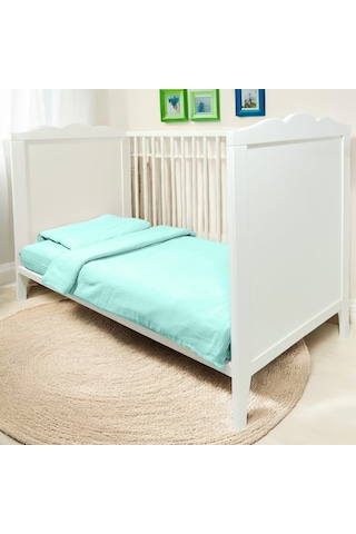 Joyous Mom Kids 4 Katlı Müslin Nevresim Takımı Organik Bebek Uyku Seti Mint