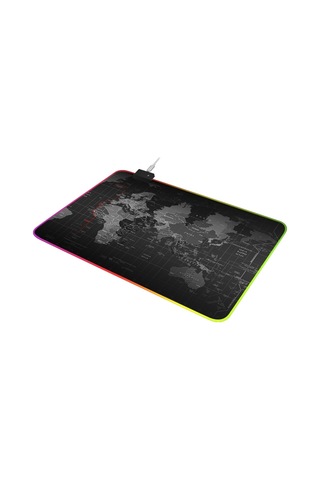 Bilgisayar Dünya Haritası Desenli Aydınlatmalı Mouse Pad, Boyut: 35 X 25 X 0.4cm