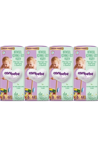 Canbebe Bebek Bezi Beden:6 15-27kg Exstra Large 248 Adet Mega 6 Numara