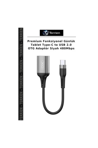 Premium Fonksiyonel Günlük Tablet Type-c To Usb 2.0 Otg Adaptör Siyah 480mbps