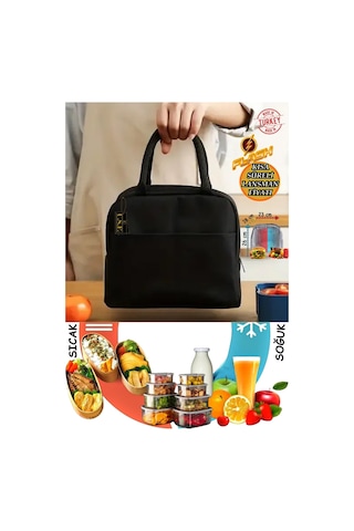 9 Lt Sıcak, Soğuk Isı Yalıtımlı Termal Kamp Piknik, Yemek, Mama, Beslenme, Gıda Için Taşıma Çantası Sarı - Siyah