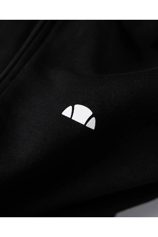 Ellesse Em560 Erkek Siyah Fermuarlı Kapüşonlu Siyah Sweat Siyah