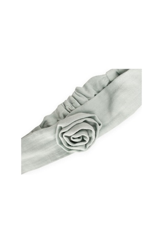 Cigit Müslin Gül Figürlü Lastik Bandana Mint Yeşili