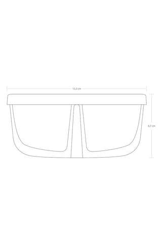 İki Bölmeli Kapaklı Cam Kahvaltılık Saklama Kabı - 2 Adet Şeffaf