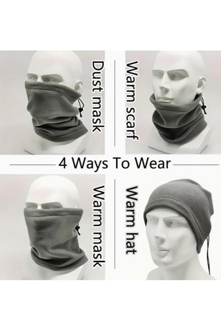 Aee Unisex Polar Boyunluk Ayarlanabilir Bere & Boyunluk Çok Siyah