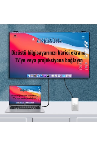 JEYI 1.8 Metre USB Type-C (Erkek) to HDMI 4K/60Hz (Erkek)