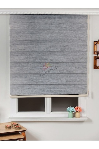 Bambu Gri Stor Zebra Perde Etek Dilimli Alüminyum Kasa Gri 100 x 200