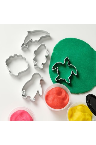 5 Parça Oyun Hamuru Kalıbı Meridyendukkan Alüminyum Renk Hayvanlar Şekiller