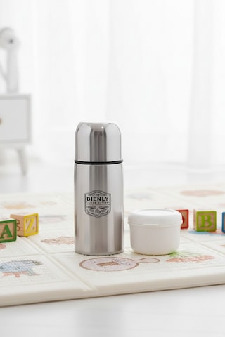 Paslanmaz Çelik Termos 0.5 Lt 12 Saat Sıcak 24 Saat Soğuk Çelik Termos Gri